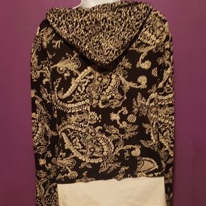 Hooded zip front jacket